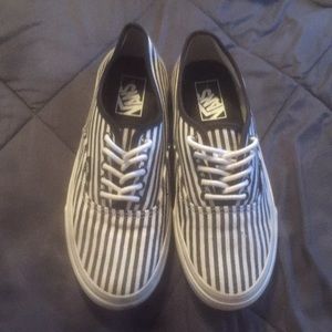 Black and White striped Vans